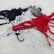 calzone tanga bikini sexy Tangas de Hilo, con diseño de flores en el vientre con perla. 2pieza - Multicolor - Ver 2