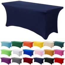 1/2 piezas Mantel de spandex, cubierta de mesa elástica, mantel rectángulo ajustado, cubierta de mesa elástica universal para bodas, banquetes, fiestas y eventos en el patio