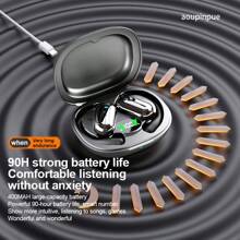 nurati 2024 Latest Bluetooth 5.4 Wireless Earbuds, Open Ear Plug With Charging Case | Large Battery Capacity Touch Control Earbuds Compatible With IPhone And Android, Digital Display, Long-Lasting Battery, Ideal For Sports, Music Listening And Working Out, Simple And Classic Design, Available In Black, White And Khaki Colors