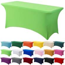 1/2 piezas Mantel de spandex, cubierta de mesa elástica, mantel rectángulo ajustado, cubierta de mesa elástica universal para bodas, banquetes, fiestas y eventos en el patio