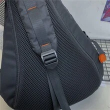 1入男士休閒大容量運動胸包，多功能防水尼龍單肩背包信使包戶外騎行包，男式肩袋適用於旅行戶外露營遠足男孩斜跨腰袋輕量化黑色多功能袋返校季學校背囊通勤新生高中大學宿舍實用 - 黑色 - 查看 7