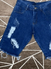 Men Shorts - Azul lavado oscuro - Ver 3