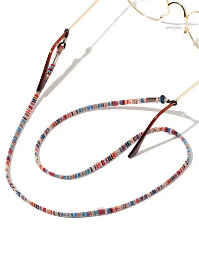 1 st tyg i bohemisk stil Vävt färgglada solglasögonrep, retro Anti-sladd glasögonkedjor, Lämplig för resor eller utomhussport Glasögontillbehör för kvinnor