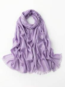 Pañuelo/hijab/pañuelo de cuatro caras impreso con hilo dorado/plateado, accesorio de playa para invierno y otoño - Multicolor - Ver 17