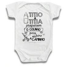 Body de Bebê Anunciação Titio Gestante Titia Anunciar Gestação Neutro Tios Colinho - Branco - Visão 2