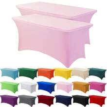 1/2 piezas Mantel de spandex, cubierta de mesa elástica, mantel rectángulo ajustado, cubierta de mesa elástica universal para bodas, banquetes, fiestas y eventos en el patio