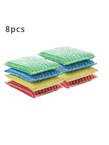 4/8/16入組萬用洗碗布和海綿套裝-雙面刷洗清潔刷，擦魔法海綿和刷油墊-餐具，平底鍋和鍋具的廚房配件 - 彩色 - 查看 9