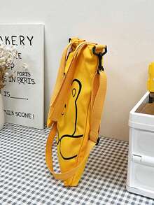 Linda y tierna Bolsa de hombro Kawaii, gran bolso cruzado con dibujos animados de alta capacidad y bolsa de mano, adecuado para mujeres que van a la escuela - Amarillo - Ver 7