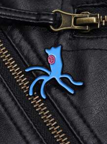 1pc Cartoon & Funny Octopus Shaped Personalized Brooch Pin, Suitable For Daily Wear On Clothes And Backpacks, Unisex - Blue - View 3