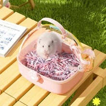 1pc Hamster Portable Carrying Case. Roomy Carrying Cage For Hamsters, Sugar Gliders And Other Small Pets. (There May Be Minor Scratches During Transportation, Which Will Not Affect The Usage.) - Multicolor - View 4