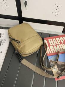 peach tree Túi đeo chéo mini màu trơn đơn giản thời trang, Túi đeo vai bằng vải nylon nhẹ chống thấm nước thông thường để đeo hàng ngày Du lịch nghỉ dưỡng Quà tặng cho học sinh ngoài trời Túi đeo vai đựng máy tính xách tay Túi đựng đồ Túi thắt lưng Túi đeo chéo Túi đeo hông Túi đeo hông Quà tặng vui nhộn - Màu Khaki - Xem 2