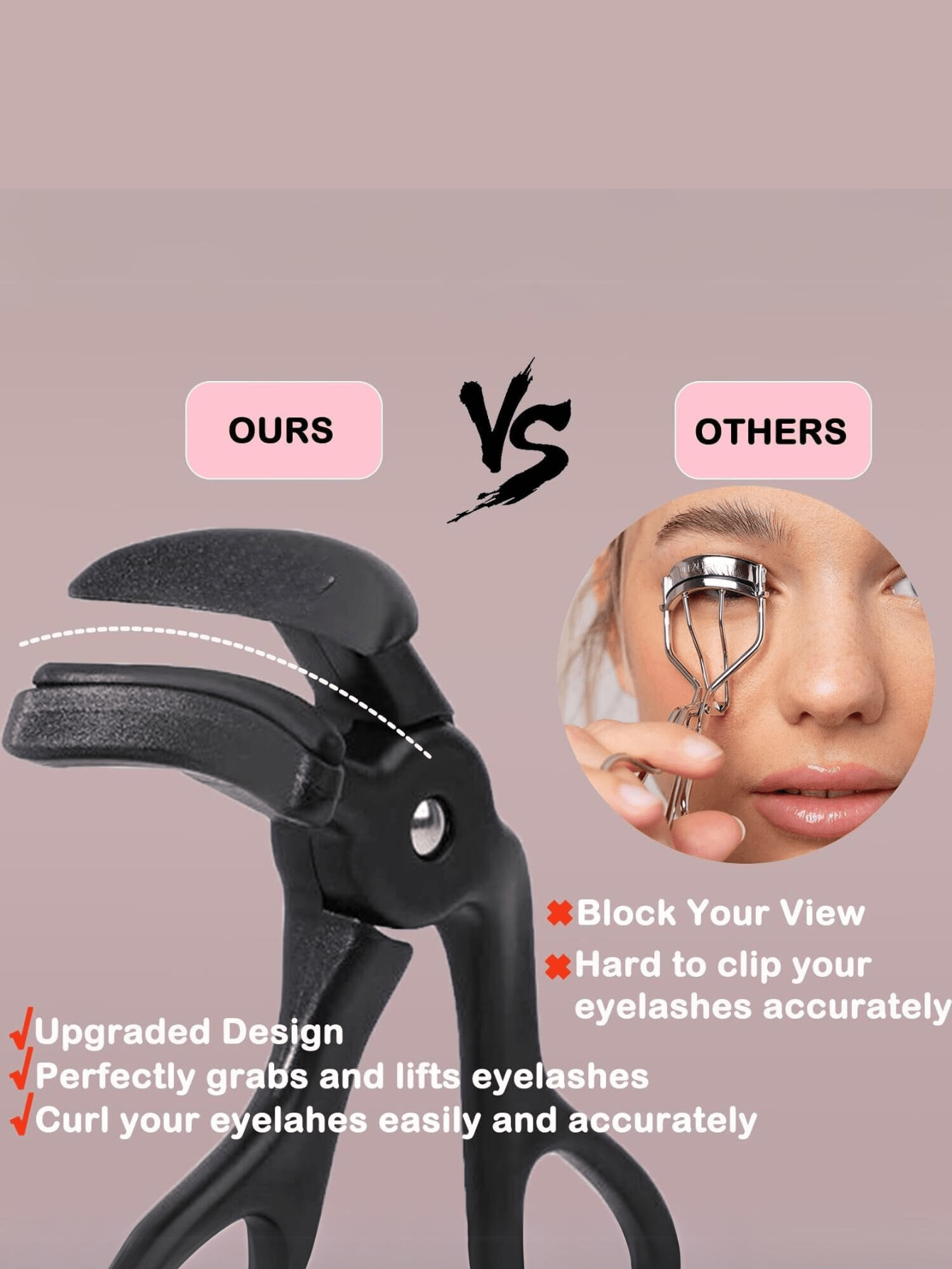 Eyelash Curlers, Plastic Eyelash Curler With Silicone Refill Pads Cute