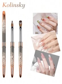Ovaler Kolinsky Nagelpinsel geeignet für Acryl Anwendungen, professionelles Nagelextensions Werkzeug Streifen Nagel Zeichen Stift geeignet für DIY Zuhause und Salons