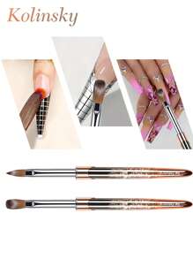 Ovaler Kolinsky Nagelpinsel geeignet für Acryl Anwendungen, professionelles Nagelextensions Werkzeug Streifen Nagel Zeichen Stift geeignet für DIY Zuhause und Salons