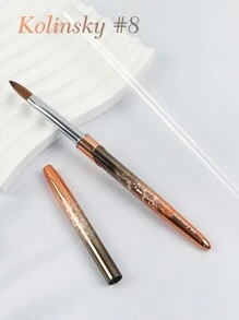 Ovaler Kolinsky Nagelpinsel geeignet für Acryl Anwendungen, professionelles Nagelextensions Werkzeug Streifen Nagel Zeichen Stift geeignet für DIY Zuhause und Salons