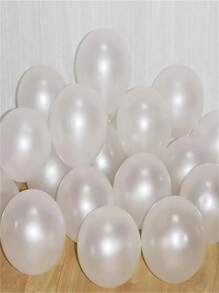 5 Inch, 10 Inch, 2 Inch, And 18 Inch Faux Pearl White Balloons, Matte White Balloons, Round Faux Pearl White Latex Balloons, Suitable For Weddings, Birthdays, Christmas Anniversaries, Background White Themed Parties, Arched Decorations,Christmas - Pearl White - View 9