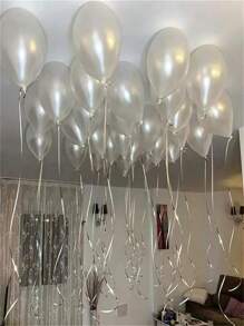 5 Inch, 10 Inch, 2 Inch, And 18 Inch Faux Pearl White Balloons, Matte White Balloons, Round Faux Pearl White Latex Balloons, Suitable For Weddings, Birthdays, Christmas Anniversaries, Background White Themed Parties, Arched Decorations,Christmas - Pearl White - View 12