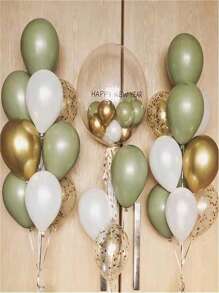 5 Inch, 10 Inch, 2 Inch, And 18 Inch Faux Pearl White Balloons, Matte White Balloons, Round Faux Pearl White Latex Balloons, Suitable For Weddings, Birthdays, Christmas Anniversaries, Background White Themed Parties, Arched Decorations,Christmas - Pearl White - View 4