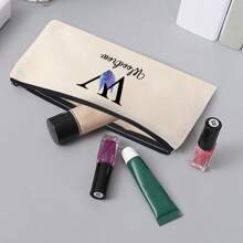 1 件个性化伴娘化妆包、带名字的定制字母化妆包、洗漱用品收纳袋、铅笔盒、婚礼新娘礼物、化妆包、旅行配件、多功能、装饰性、字母、纯色、精致、时尚、复古、现代、多彩、休闲、基础、休闲、柔软、独特、定制、个性化、定制、送给她、女朋友、她、祖父母、家人、男朋友、朋友的理想礼物 - 米色 - 查看 4