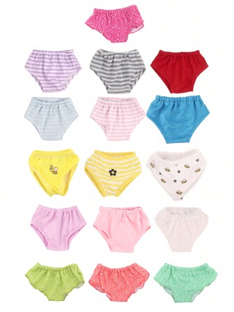 5pcs/4pcs/3pcs American Girl Doll Underwear Set, Doll Short Panties Clothing Accessory For 18-Inch Baby Dolls, Kids' Gift Toy (Doll Not Included)