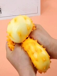 1pc Realistic Durian Shaped Stress Relief Toy, Prank Toy Squishy Decompression Ball (Random Color) - Multicolor - View 4