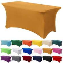 1/2 piezas Mantel de spandex, cubierta de mesa elástica, mantel rectángulo ajustado, cubierta de mesa elástica universal para bodas, banquetes, fiestas y eventos en el patio