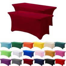 1/2 piezas Mantel de spandex, cubierta de mesa elástica, mantel rectángulo ajustado, cubierta de mesa elástica universal para bodas, banquetes, fiestas y eventos en el patio