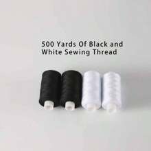40/2 Black & White 500 Yard Polyester Sewing Thread, Suitable For Household Sewing Machines And Handcraft DIY; High Quality And Durable - 500 Yards Of Black and White Sewing Thread - View 4