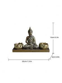 1入組樹脂佛像香爐燭台裝飾人物雕像，適用於客廳書桌裝飾，帶來平靜與寧靜，節日禮物 - 多色 - 查看 5