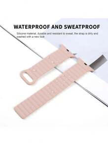 1 件时尚粉色休闲磁性硅胶表带，可调节防水腕带兼容 38/40/41/42/44/45/46/49 毫米，兼容 Series Ultra/SE/11/10/9/8/7/6/5/4/3/2/1，智能手表配件 - 多色(無手錶) - 查看 8
