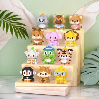 Serie de animales pequeños Bloques de construcción microparticulados ensamblados Adornos de escritorio Juguetes decorativos Regalos festivos Decoración de habitaciones