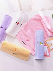 5pcs Children's Pure Cartoon Animal Primary Baby School Students Face Towel, Soft Absorbent Household Bath Towel
