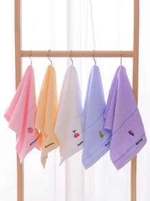 5pcs Children's Pure Cartoon Animal Primary Baby School Students Face Towel, Soft Absorbent Household Bath Towel