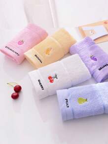 5pcs Children's Pure Cartoon Animal Primary Baby School Students Face Towel, Soft Absorbent Household Bath Towel
