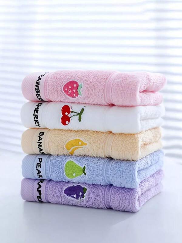 5 szt. Ręcznik do twarzy dla dzieci z czystej kreskówki zwierząt, uczeń szkoły podstawowej, miękki chłonny ręcznik kąpielowy do użytku domowego