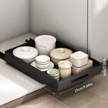 1pc Adjustable Pull-Out Cabinet Organizer - Expandable Metal Drawer For Kitchen Spices, Pots & Dishes Storage - Multicolor - View 15