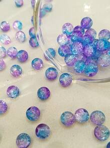 50pcs Two-Color Glass Beads, Round Loose Spacer Beads For DIY Bracelet, Necklace Or Earring Making, Ideal As Gift For Friends Or Mom - Two-color Popping Beads - View 17