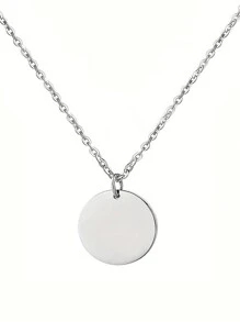 Collar con nombre personalizado grabado, colgante de moneda de acero inoxidable dorado hecho a mano minimalista personalizado para mujer, joyería de cumpleaños, regalo familiar y de vacaciones para seres queridos y niños, en plata, oro blanco, oro rosa, elegante, colorido, vintage, simple, unisex, casual, lindo, personalizado, único, regalos ideales para él, regalos ideales para ella, novia, novio, papá, mamá, familia, amigos, para aniversarios, para cumpleaños, para graduación, para baile de graduación, para fiestas, joyería de acero inoxidable