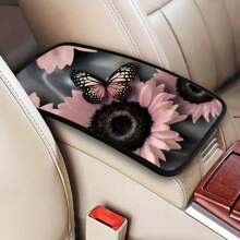 רפידת תיבת משענת יד מודפסת לרכב, כרית תיבת משענת יד לרכב, מגן כיסוי תיבת משענת יד לרכב, אביזרי קישוט לרכב - 1 יחידה - ראה 5