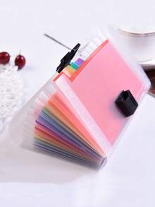 1入組13格扣式迷你彩虹收納袋，塑膠可展開文件夾，手風琴帳單/文件/收據組織者，附有彩色標籤 - 17.8*11.8 - 查看 6