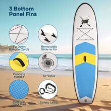 充氣划板站立式划槳板，SUP板，青少年和成人夏季專用，尺寸為120" x 30" x 6"