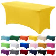 1/2 piezas Mantel de spandex, cubierta de mesa elástica, mantel rectángulo ajustado, cubierta de mesa elástica universal para bodas, banquetes, fiestas y eventos en el patio
