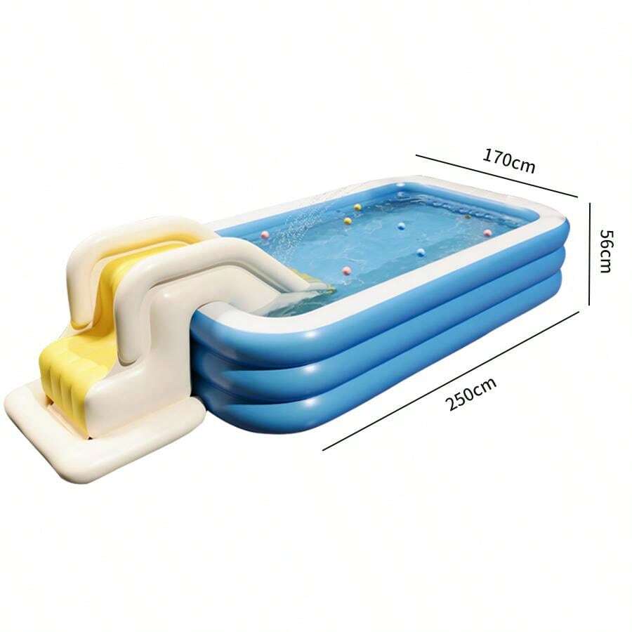 1pc Inflatable Swimming Pool With Slide, Large Inflatable Pool For ...