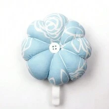 鄉村風格南瓜形針墊，歐式花卉裝飾手腕針墊，適用於裁縫和DIY，3D可穿戴針墊 - 藍色 - 查看 7