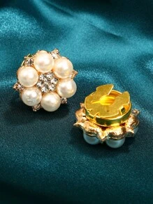 2 piezas de botones para camisa de mujer y hombre, cubierta de botón para camisas, gemelos falsos de perlas y pedrería, pasadores de botón, accesorios de ropa para mujeres, decoración de botones, regalo de vacaciones - Estrella - Ver 7