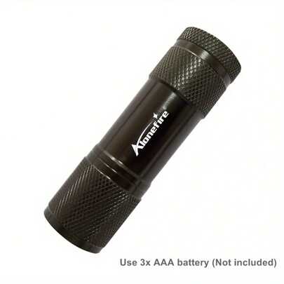  Alonefire Lanternă cu 9 LED-uri cu lumină albă, mini lanternă din aluminiu, pentru călătorii în aer liber, drumeții, pescuit, buzunar, lampă de rezervă pentru acasă, accesorii pentru camping