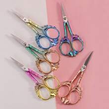 1pc Stainless Steel Butterfly Embossed Scissors 4.7in, Fashionable Stainless Steel Scissors For Trimming Eyebrows, Nose Hair, Paper, Window Decors, Daily Household & Office Items, Pruning Small Branches, DIY Crafting, Leatherworking, Sewing Needlework, Thread Scissors,Makeup,Cheap,Room Decor,Vanity,Travel,Bedroom,Makeup Accessories