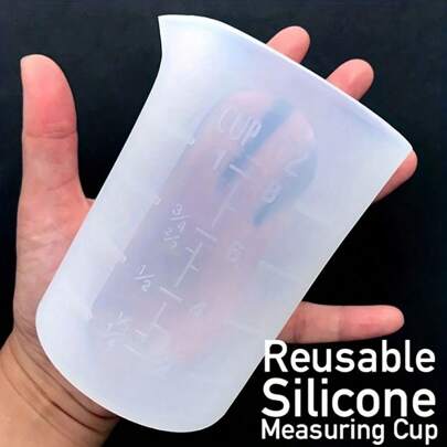 1pc Silicone Measuring Cup 3.38oz/8.45oz Washable And Reusable Silicone/Epoxy Resin Measuring Cup