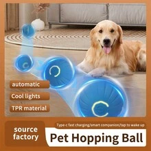 1 pelota para perro eléctrica inteligente, que rueda y salta y cubierta de erizo de mar, adecuada para el tiempo de juego en interiores para perros pequeños, medianos y grandes. - Multicolor - Ver 5