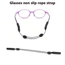 1pc Adjustable Glasses Strap, Silicone Wire Eye Glasses String Adults Anti Slip Eyewear Retainer Sports Elastic Glasses Fashion Glasses Cord Holder - Black - View 1